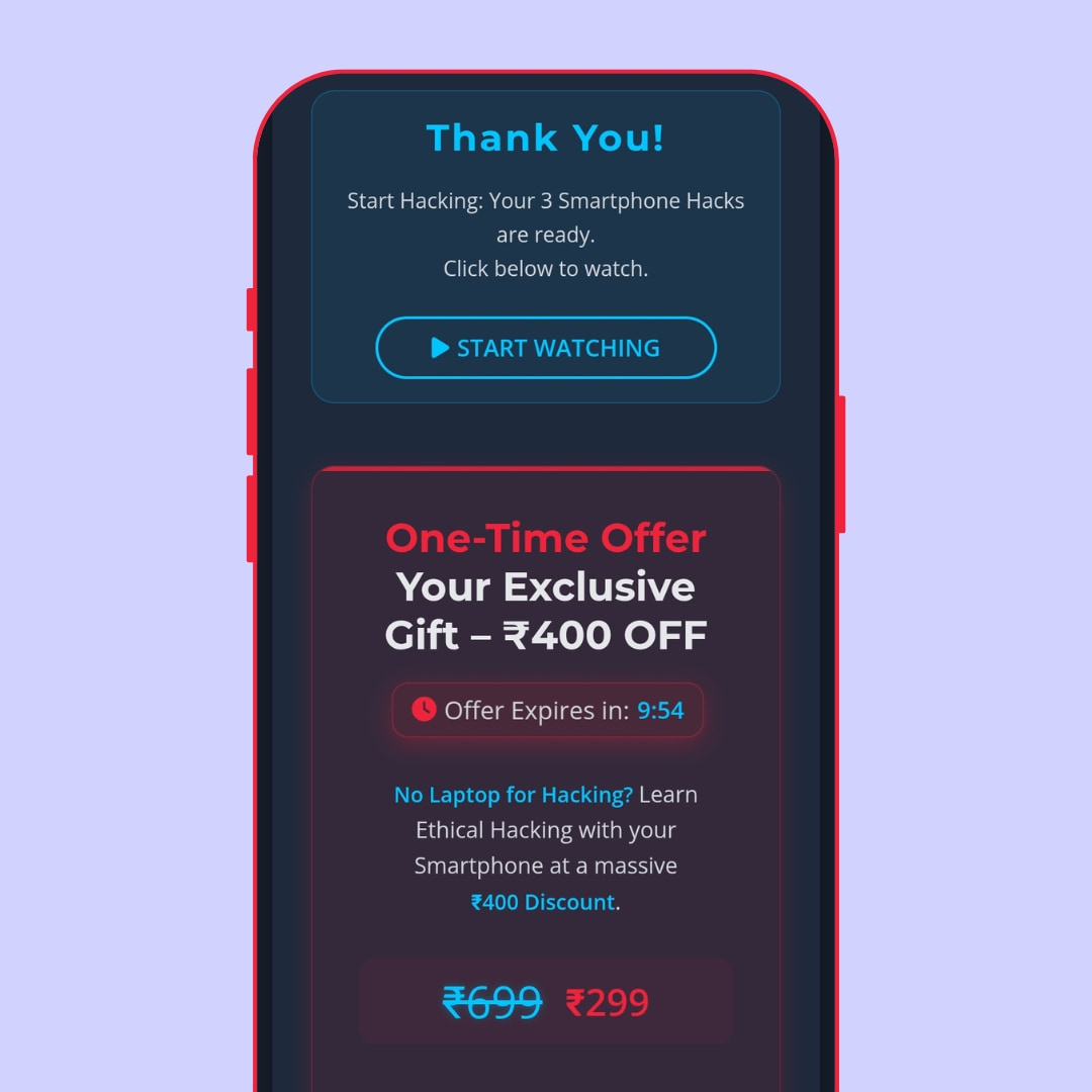 Thank You Page Screenshot